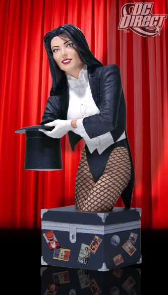 image of bust of zatanna pulling 
something out of a tophat